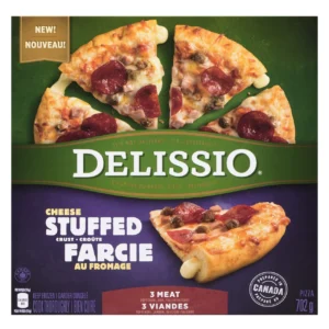 Delissio Stuffed Crust Frozen Pizza Three Meats 702 g
