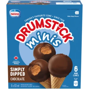 Nestlé Drumstick Frozen Minis Dessert Simply Dipped Chocolate 6 x 63 ml