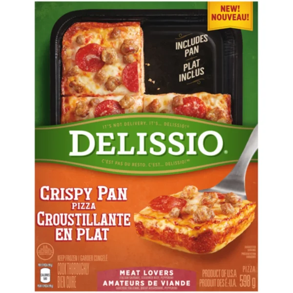 Delissio Frozen Crispy Pan Pizza Meat Lovers 598 g