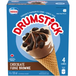 Nestlé Drumstick Frozen Chocolate Fudge Brownie Cones 4 x 130 ml