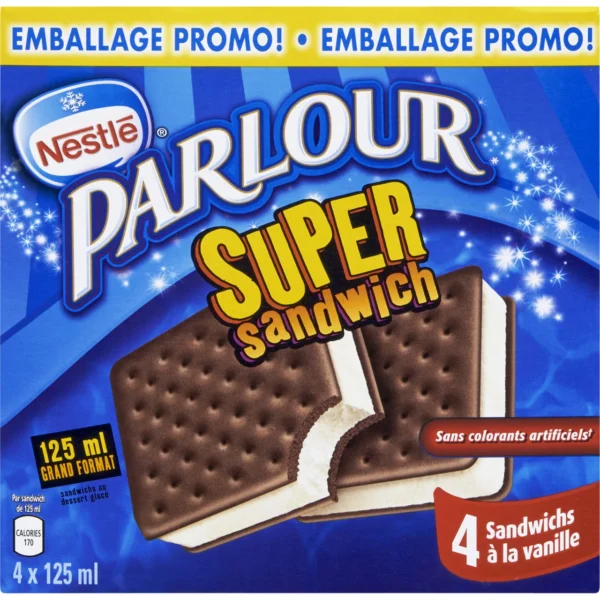 Nestlé Parlour Frozen Dessert Super Sandwich 4 x 125 ml - Image 2