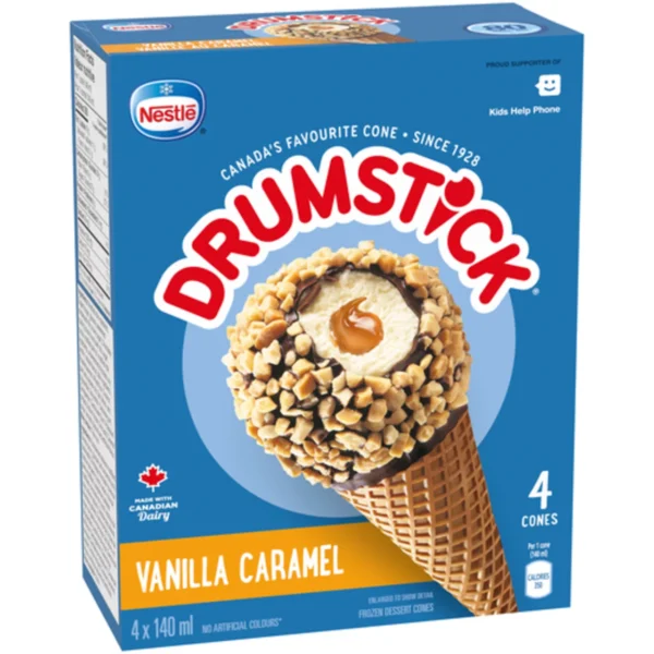 Nestlé Drumstick Frozen Dessert Cones Vanilla Caramel 4 x 140 ml - Image 2