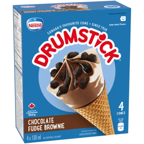 Nestlé Drumstick Frozen Chocolate Fudge Brownie Cones 4 x 130 ml - Image 2