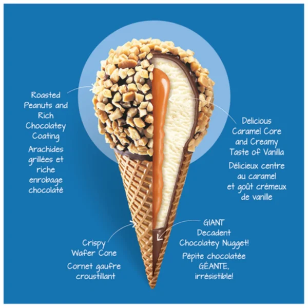 Nestlé Drumstick Frozen Dessert Cones Vanilla Caramel 4 x 140 ml - Image 3