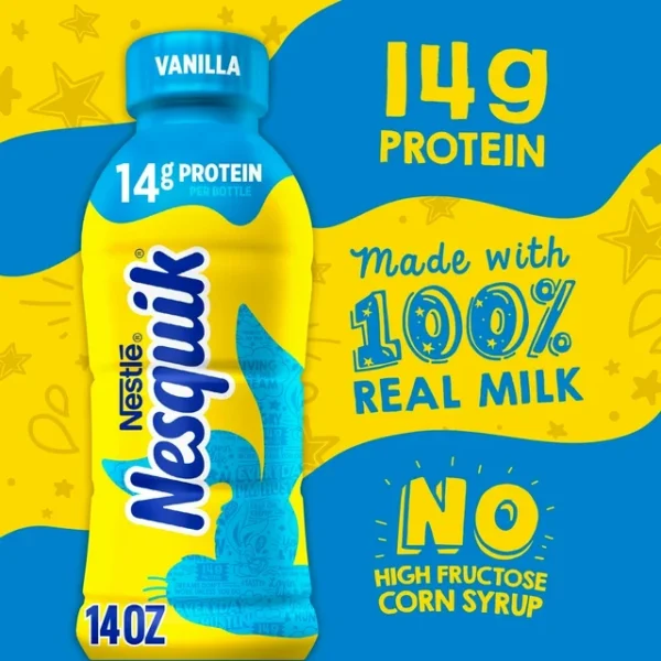 Nesquik Vanilla Flavored Low-Fat Milk, Ready to Drink Low-fat Milk,14 fl o 14 fl oz - Image 3