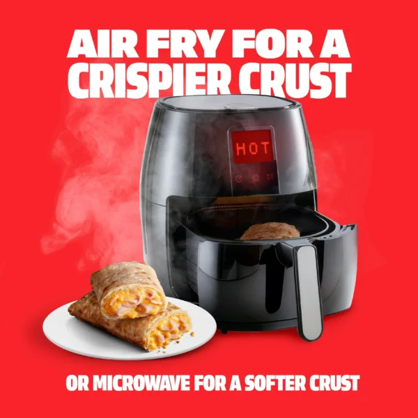Hot Pockets Hickory Ham and Cheddar, Air Fryer Snacks, Frozen Sandwiches 4.5 oz - Image 6