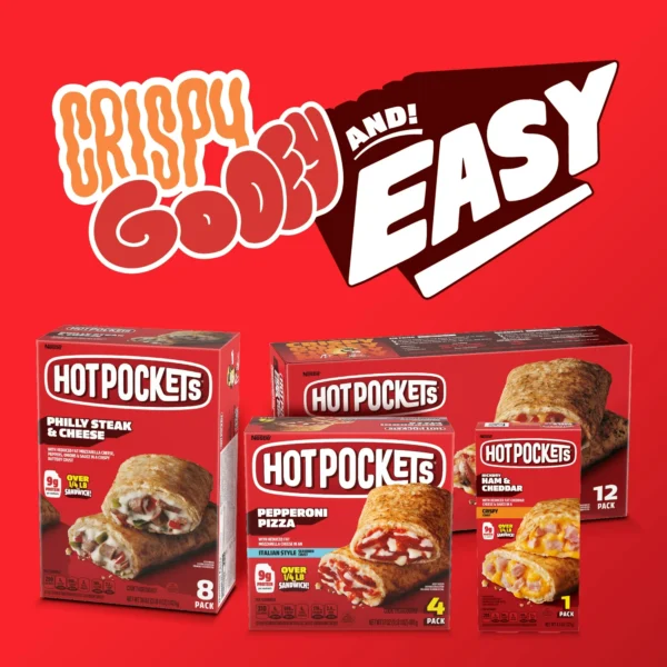 Hot Pockets Hickory Ham and Cheddar, Air Fryer Snacks, Frozen Sandwiches 4.5 oz - Image 3