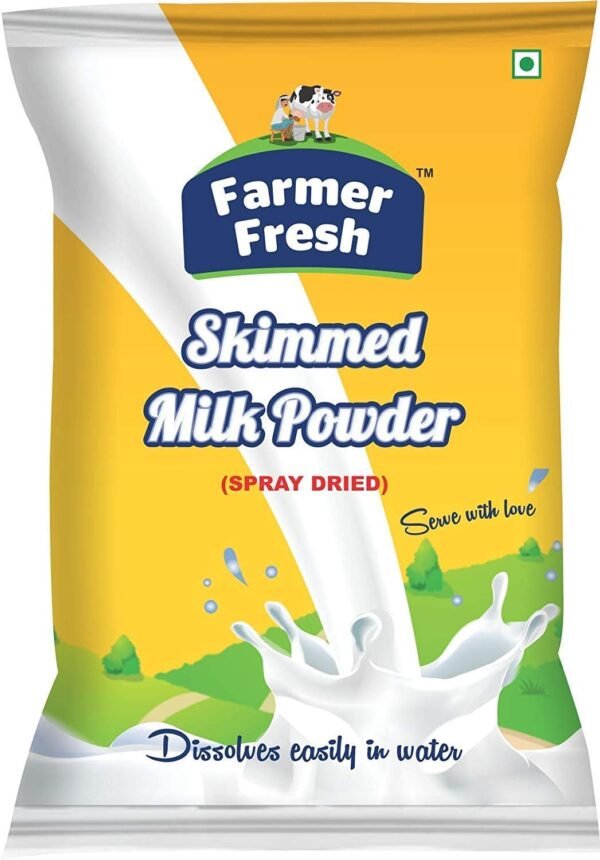 Farmer Fresh All-Natural Skimmed Milk Powder - 1kg Pack, 100% Pure Non-Fat Dry Milk - Ideal for Tea, Coffee & Daily Use