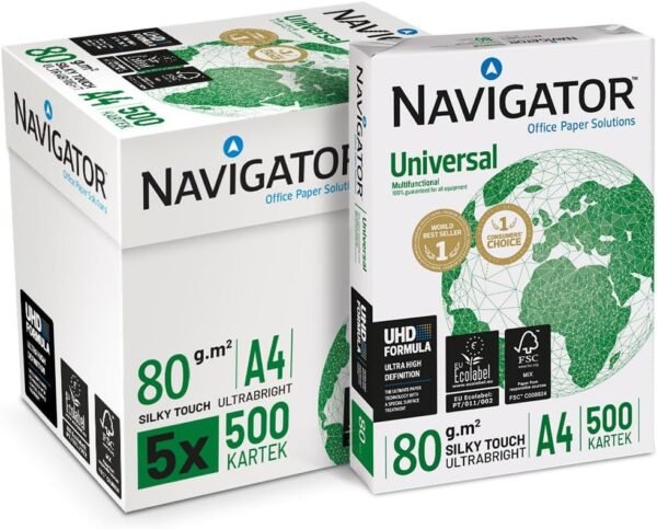 Navigator Universal A4 80gsm Paper - Box of 5 Reams (5x500 Sheets)
