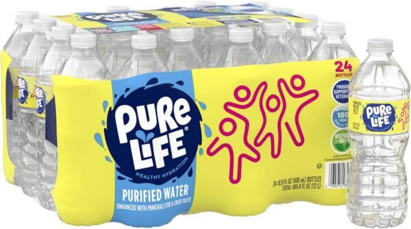 Nestle Pure Life Purified Water, 16.9 oz, 24 Bottles