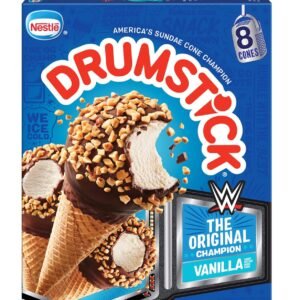 Nestle Drumstick Original Vanilla Sundae Cones, 8 Count Box, 36.8 Ounce