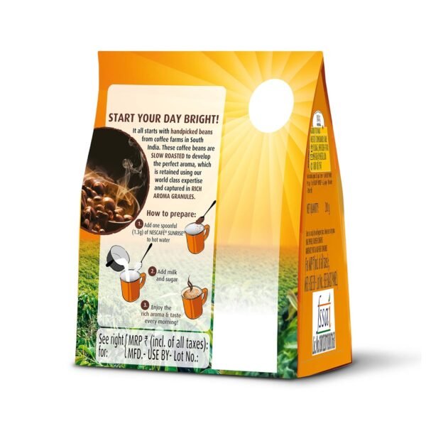 Sunrise Instant Coffee Powder|Strong Taste For The Perfect Start To Your Day|Coffee Chicory-Mix|190g /200g, Stabilo Pack, Bag - Image 2