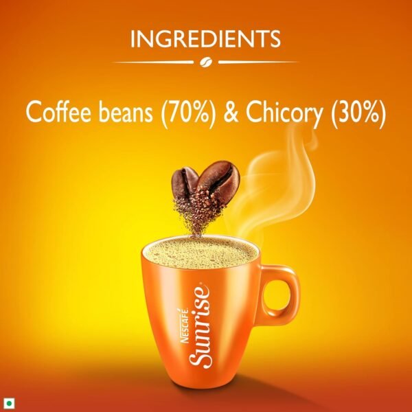 Sunrise Instant Coffee Powder|Strong Taste For The Perfect Start To Your Day|Coffee Chicory-Mix|190g /200g, Stabilo Pack, Bag - Image 5