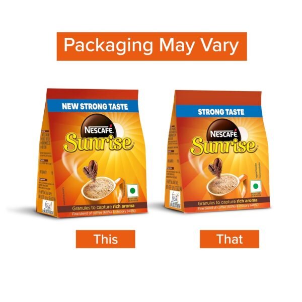 Sunrise Instant Coffee Powder|Strong Taste For The Perfect Start To Your Day|Coffee Chicory-Mix|190g /200g, Stabilo Pack, Bag - Image 3