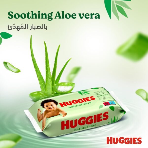 Baby Wipes Natural Care with Aloe Vera Huggies Wipes 56 Pc Kids - Image 6