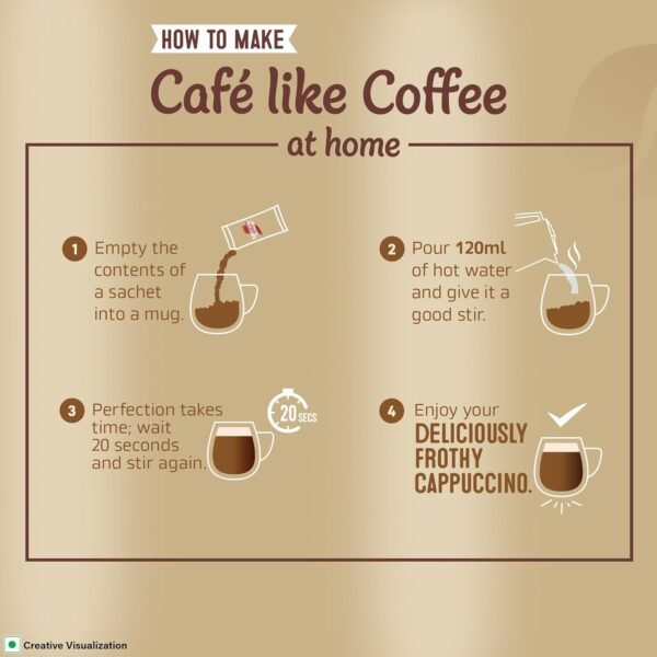 Nescafe Cappuccino | Frothy Delicious Coffee | Instant Coffee Premix Powder Just Add Hot Water | 125g - Image 5