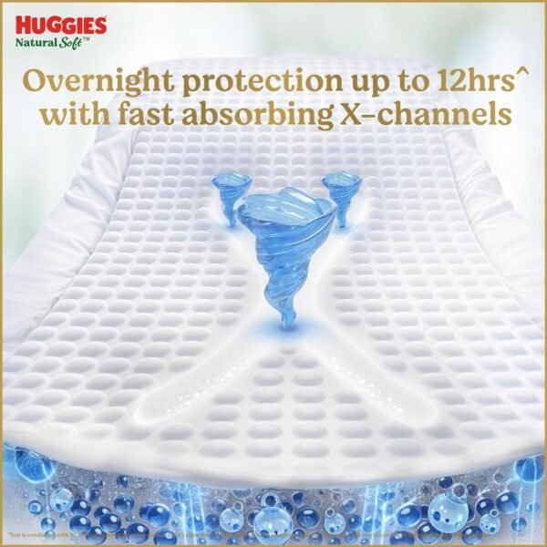 Huggies Natural Soft Premium Baby Diaper Pants, Our No.1 Soft Pants, Newborn/Extra Small (XS) Size (0-5 Kgs), Pack of 76 | Cloud Softness All over with 1st Cloud Touch Belt - Image 6