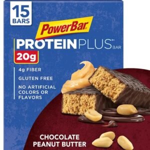 PowerBar Protein Plus Bar, Chocolate Peanut Butter, 2.12 Ounce (15 Count) (Packaging May Vary)