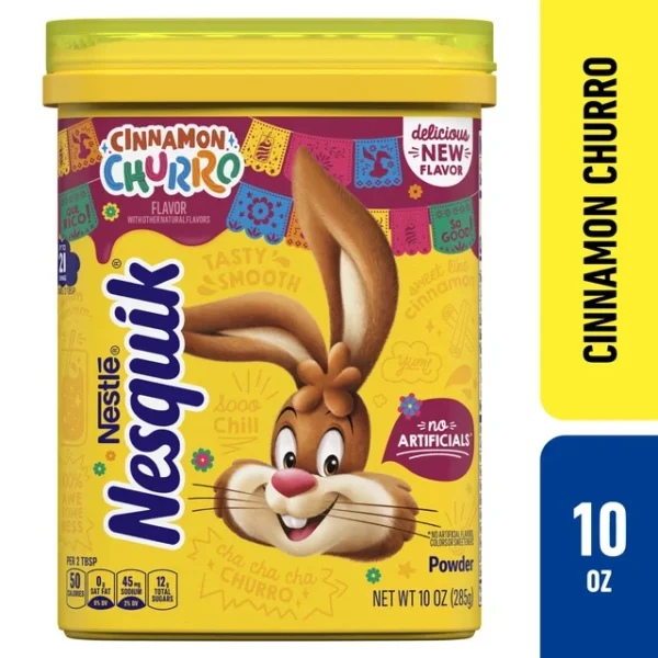 (3 pack) Nestle Nesquik Cinnamon Churro Powder, Drink Mix, 10 oz Can - Image 4