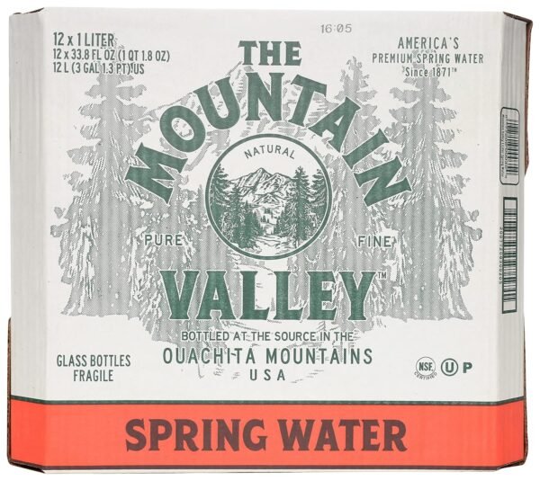 Mountain Valley Water, Water Spring, 33.8 Fl Oz, 12 Pack