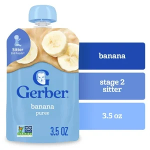 Gerber Stage 2 Baby Food, Banana Puree, 3.5 oz Pouch​