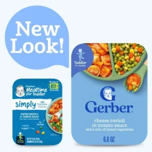 Gerber Cheese Ravioli in Tomato Sauce with Mixed Vegetables Toddler Food, 6.6 oz Tray