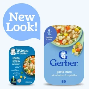 Gerber Toddler Food, Pasta Stars with Chicken and Vegetables Meal, 6 oz Tray