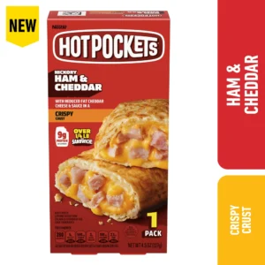 Hot Pockets Hickory Ham and Cheddar, Air Fryer Snacks, Frozen Sandwiches 4.5 oz