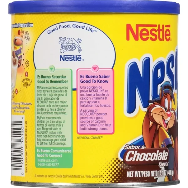 NESQUIK Chocolate Powder 14.1 oz. Canister - Image 2
