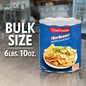Chef-mate Que Bueno Spicy AKF18 Nacho Cheese Sauce, Jalapeno Queso, Canned Food, (#10 Can Bulk)